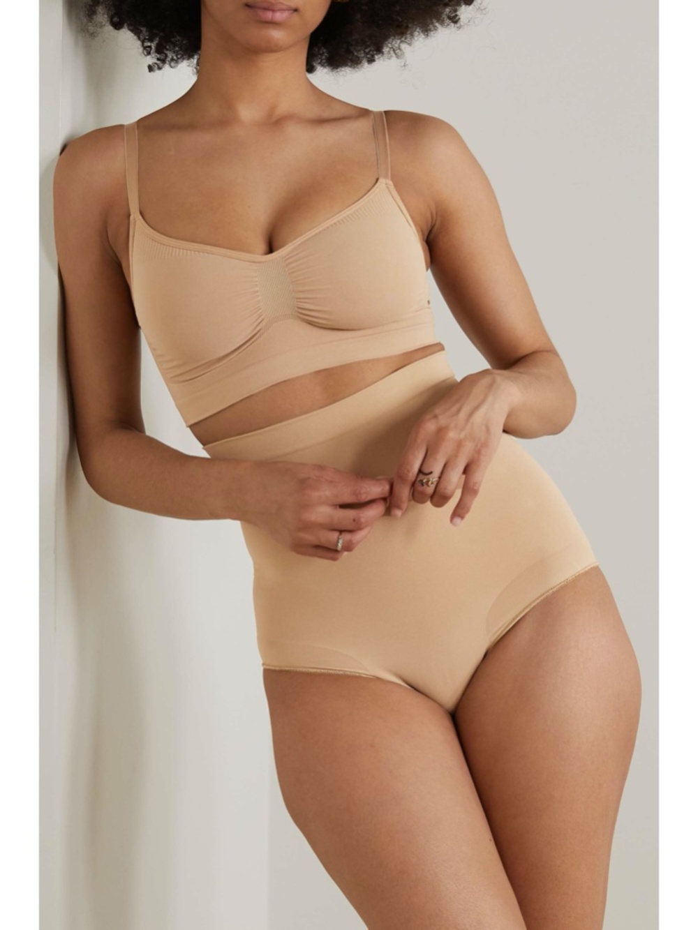 SKIMS L/XL Nude Seamless Sculpt Bralette Ruching
